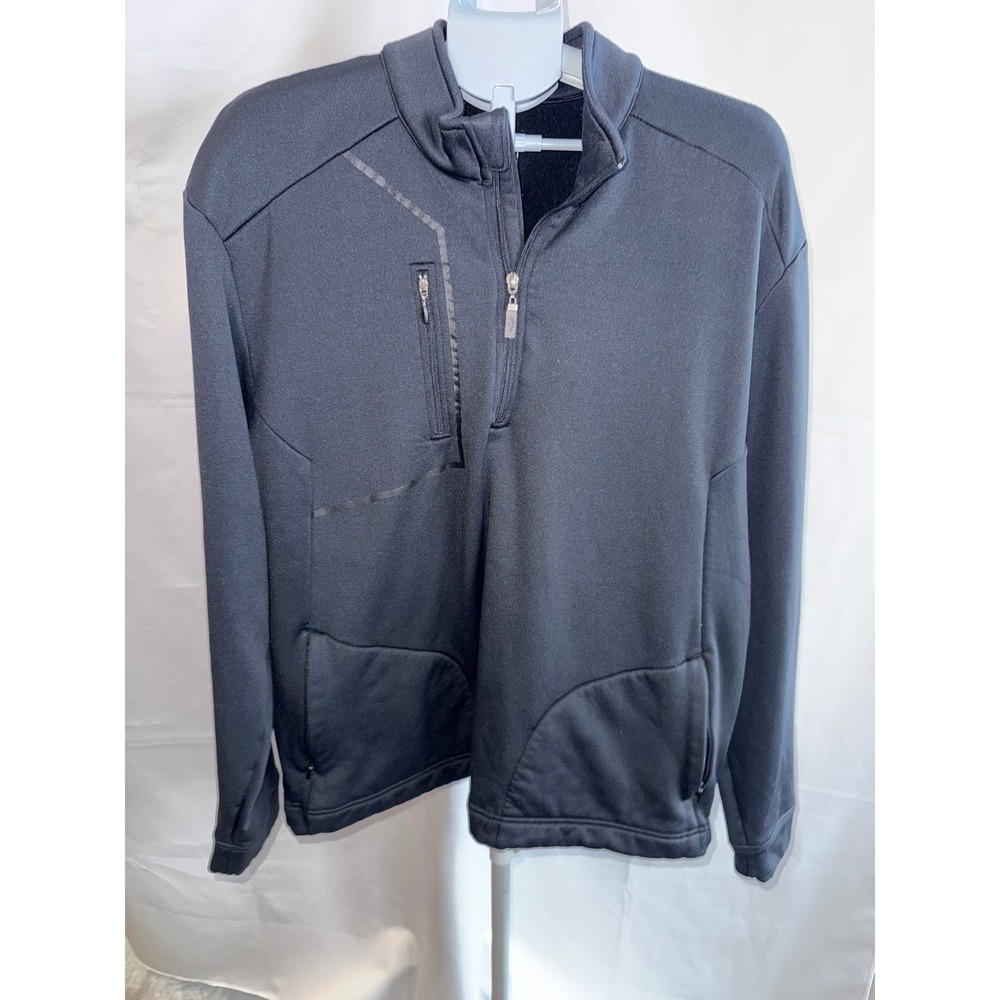 Callaway Mens Quarter Zip Golf Pullover Charcoal Gray Jacket Mock Neck L